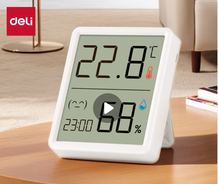 得力/deli LE517 溫度計(jì)量標(biāo)準(zhǔn)器具 室內(nèi)電子溫濕度計(jì)/表辦公家用壁掛